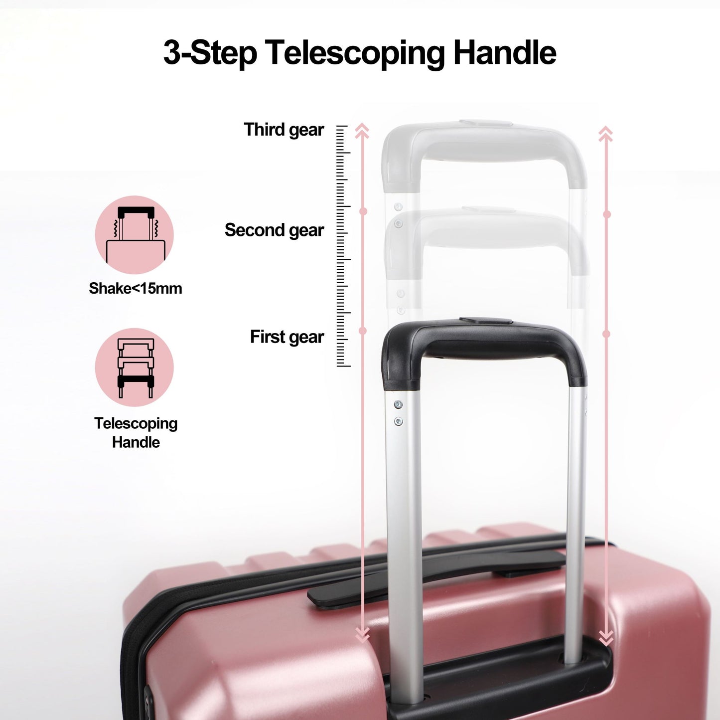 AIRLINE Hardside Luggage Sets With TSA Lock Front Opening 3-piece Suitcase